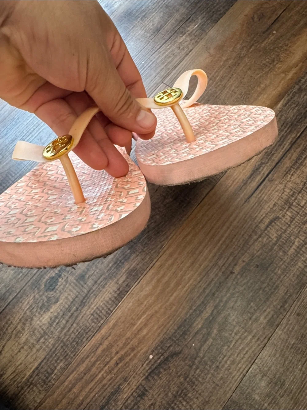 Tory Burch Coral Logo Thong Sandals